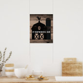 Rustikales Wetter Holz Schwarzer Stall Landmauer K Poster (Küche)