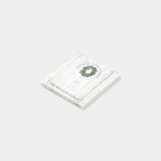 Rustikales Wetter Laurel Wreath Monogramm 3 x 3 Post-it Klebezettel (angewinkelt)