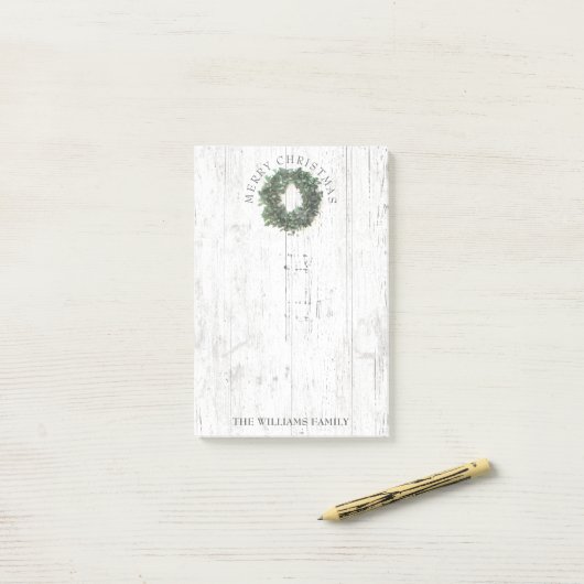 Rustikales Wetter Laurel Wreath Monogramm 4 x 6 Post-it Klebezettel (Auf Schreibtisch)