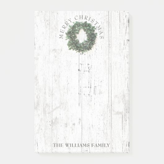 Rustikales Wetter Laurel Wreath Monogramm 4 x 6 Post-it Klebezettel (Vorderseite)