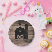 Rustikales Wetter mit schwarzem Holz Pappteller (Party)