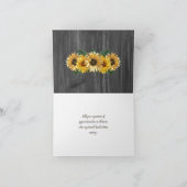 Rustikales Wetter Sonnenblumen Hochzeit Vielen Dan Dankeskarte (Innenseite)