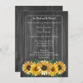 Rustikales Wetterfest Probe Sonnenblumen Einladung (Vorne/Hinten)