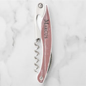 Rustikales Wetterfest Rotes Holz Personalisierte K Kellnermesser (Vorderseite)