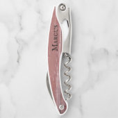 Rustikales Wetterfest Rotes Holz Personalisierte K Kellnermesser (Rückseite)