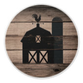 Rustikales Wetterland aus schwarzem Holz Keramikknauf (Vorderseite)