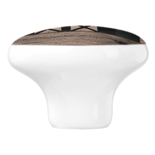 Rustikales Wetterland aus schwarzem Holz Keramikknauf (Seitenansicht)