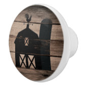 Rustikales Wetterland aus schwarzem Holz Keramikknauf (Rechts)