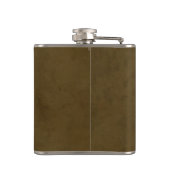 Rustikales Wetterleder-Hochzeitssache Flachmann (Rückseite)