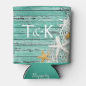 Rustikales Wetternetz aus Holz | Aqua Dosenkühler (Vorderseite)