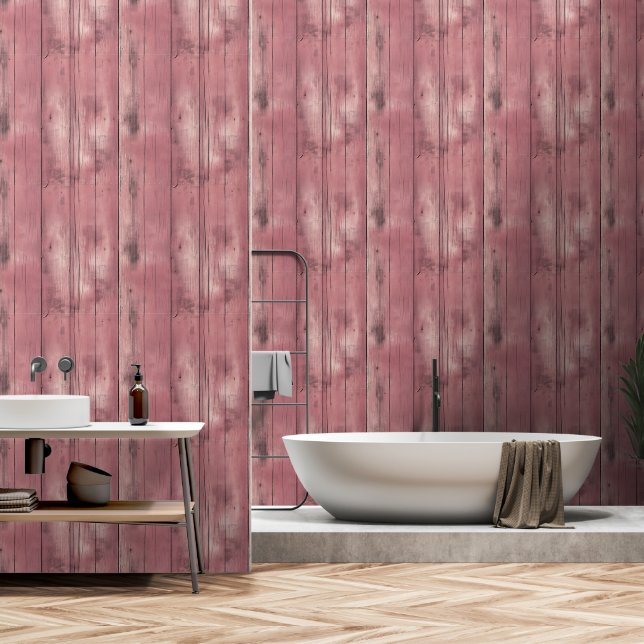 Rustikales Wetterrotes Holz Tapete (Badezimmer)