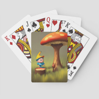Rustikales Whimsikholz Pilz Gnome Holz Spielkarten