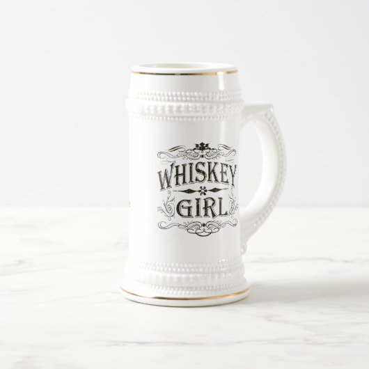 Rustikales Whisky-Mädchen Bierglas (VorderseiteRechts)