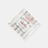 Rustikales White Baron Boho Floral Summer Brautpar Serviette (Ecke)