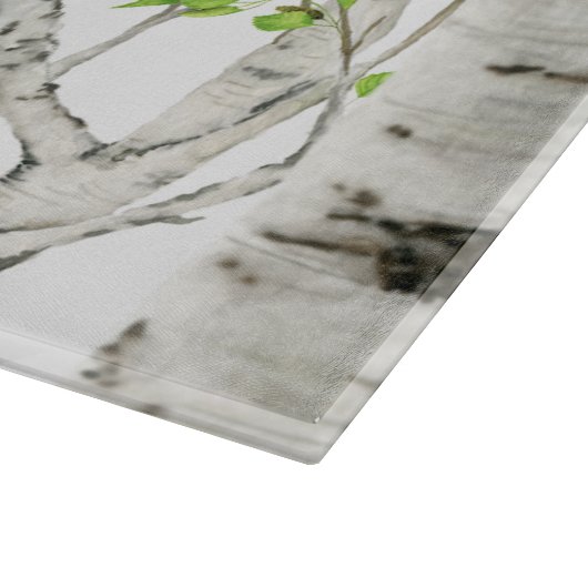 Rustikales White Birch Tree Cutting Board Schneidebrett (Ecke)