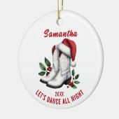 Rustikales White Country Cowboy Stiefel Ornament (Links)