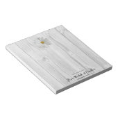 Rustikales White Daisy Personalisiert Notepad Notizblock (angewinkelt)