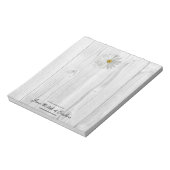 Rustikales White Daisy Personalisiert Notepad Notizblock (Rotiert)