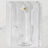 Rustikales White Daisy Personalisiert Paper Sheet (Vorne/Hinten)