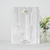Rustikales White Daisy Personalisiert Paper Sheet (Stehend Vorderseite)