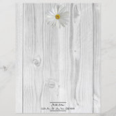 Rustikales White Daisy Personalisiert Paper Sheet (Vorderseite)