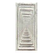 Rustikales White Frame & Burlap Wedding Menü (Hinten)