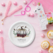 Rustikales White Gold Pumpkin Baby Dusche Pappteller (Party)