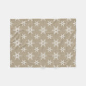 Rustikales White Imitats Burlap Snowflake Muster Fleecedecke (Vorderseite (Horizontal))