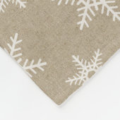 Rustikales White Imitats Burlap Snowflake Muster Fleecedecke (Ecke)