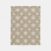 Rustikales White Imitats Burlap Snowflake Muster Fleecedecke (Vorderseite)
