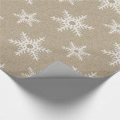 Rustikales White Imitats Burlap Snowflake Muster Geschenkpapier (Ecke)