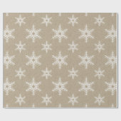 Rustikales White Imitats Burlap Snowflake Muster Geschenkpapier (Flach)