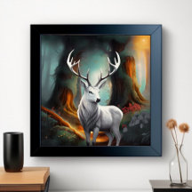 Rustikales White Stag Wasserfarbe