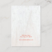 Rustikales White Wood Floral Skript Ohrring Displa Visitenkarte (Rückseite)