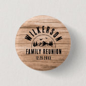 Rustikales Wiedersehen Cabin Retro Cooles Holz Button (Vorderseite)