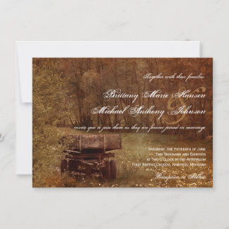 Rustikales Wiese Wagon Hochzeit Einladungen