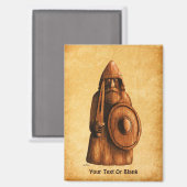 Rustikales Wiking Magnet (Vorderseite/Rückseite)