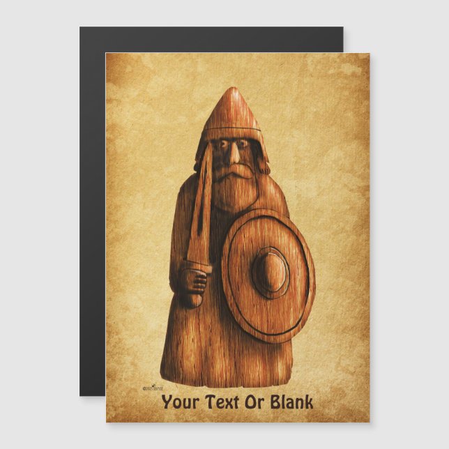 Rustikales Wiking Magnetkarte (Vorne/Hinten)