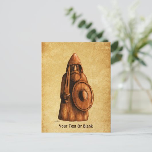 Rustikales Wiking Postkarte (Stehend Vorderseite)