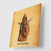 Rustikales Wiking Quadratische Wanduhr (Winkel)