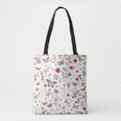 Rustikales Wildblume Garden Butterfly Muster Tasche (Vorderseite)