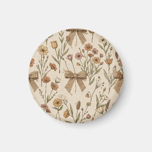 Rustikales Wildblumenbouquet mit Jute-Schleifen Vi Magnet