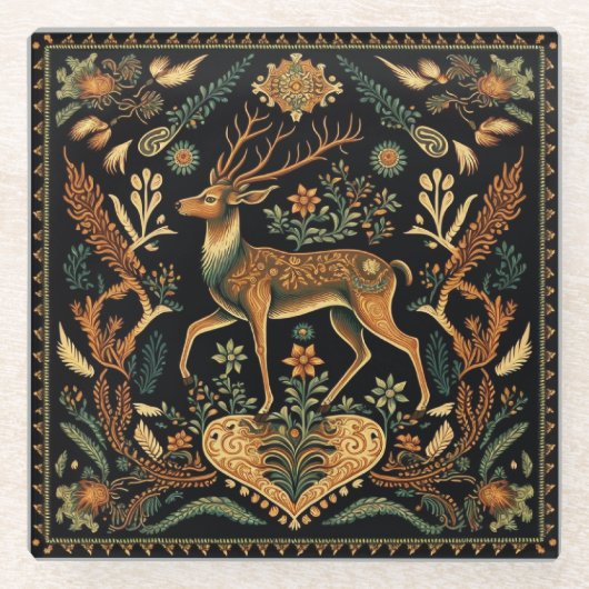 Rustikales Wildtier Glasuntersetzer (Vorderseite)