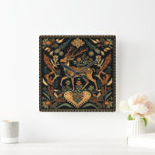 Rustikales Wildtier Quadratische Wanduhr (Zuhause)