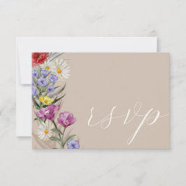 Rustikales Wildwasser Blume & Beige Hochzeit RSVP