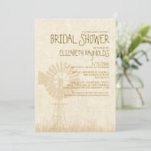 Rustikales Windmill Bridal Dusche Einladungen (Stehend Vorderseite)