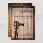 Rustikales Windmühle zum Hochzeitsfeiern Einladung (Vorne/Hinten)