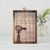 Rustikales Windmühle zum Hochzeitsfeiern Einladung (Stehend Vorderseite)