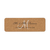 Rustikales Wine Cork Wedding Monogram (Vorne)