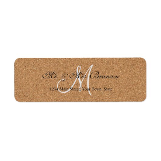 Rustikales Wine Cork Wedding Monogram (Vorne)